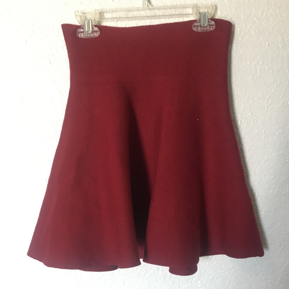 Zara Stretch Wool Knit Mini Skirt